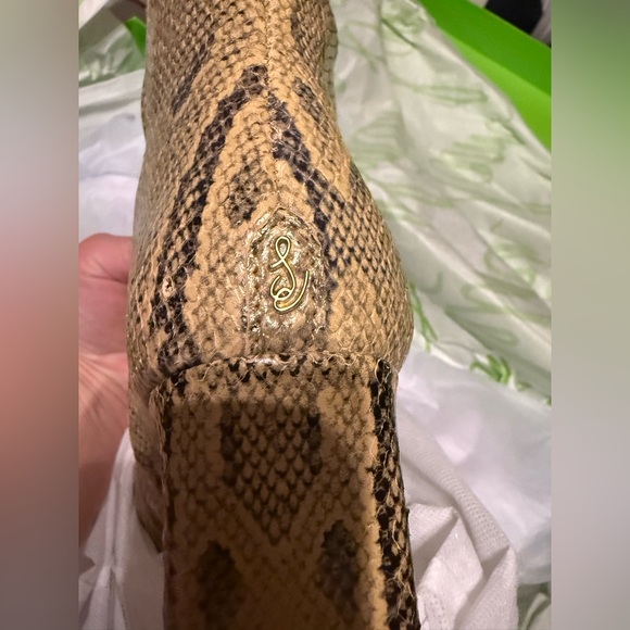 BRAND NEW IN BOX Sam Edelman Snake Print Heeled Boots SIZE 8 - Picture 12 of 17